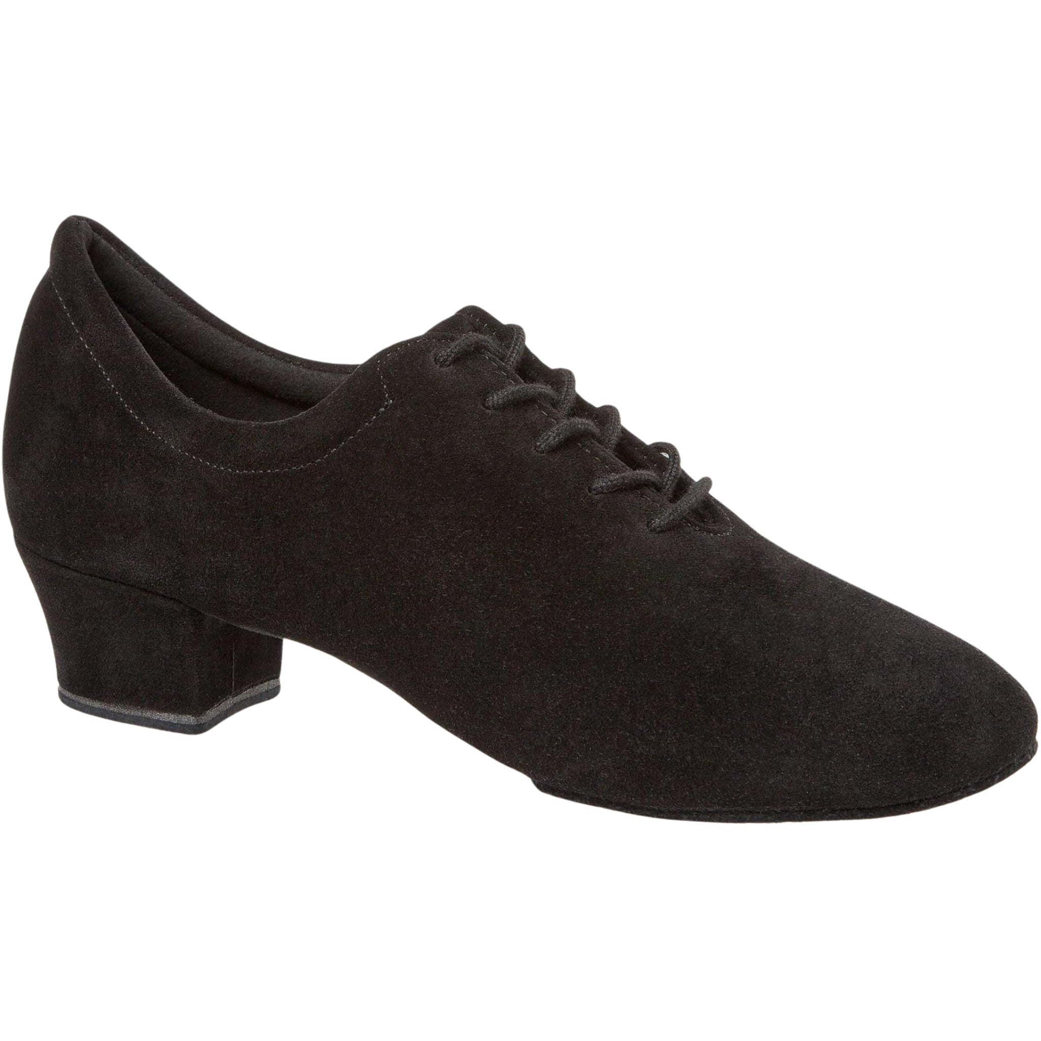 Diamant's 189 Tanzschuhe aus schwarzem Veloursleder, mit niedrigem Absatz und Schnürung, perfekt für das Turniertraining.